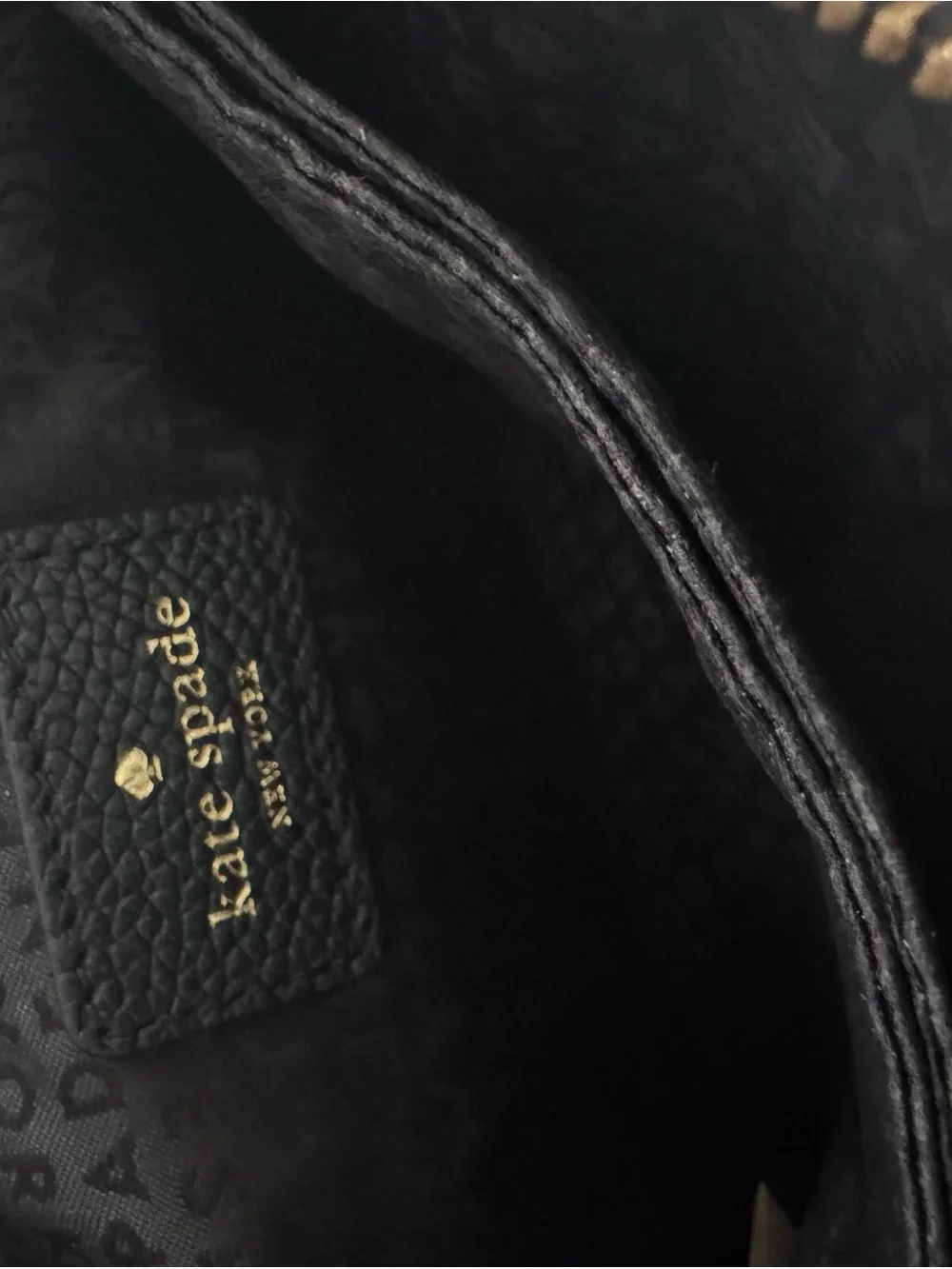 kate spade Black Pebble Leather Crossbody with Gold Hardware